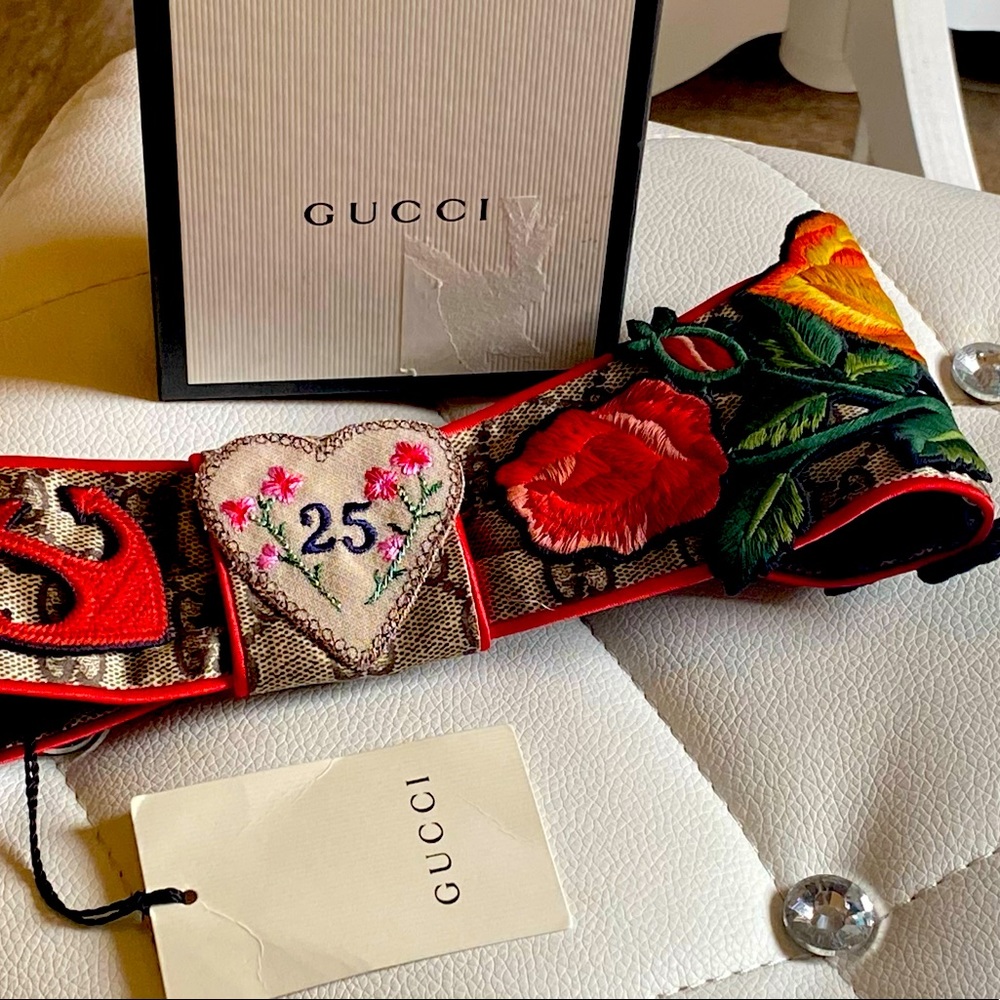 Gucci Embroidered Anchoban Silk Headband
